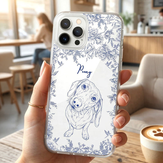 Custom Pet Portrait Phone Case For Dog Lover, Cat Lover - Personalized Phone Case