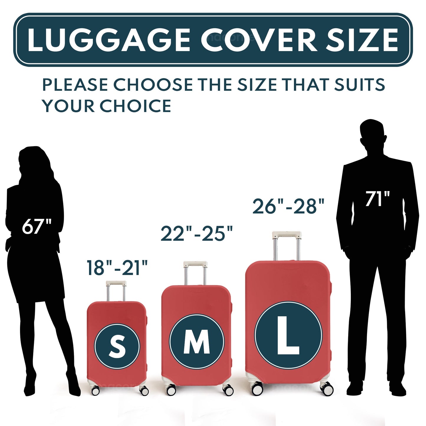 Custom Pet Portrait Sketch Line Art - Personalized Luggage Cover
