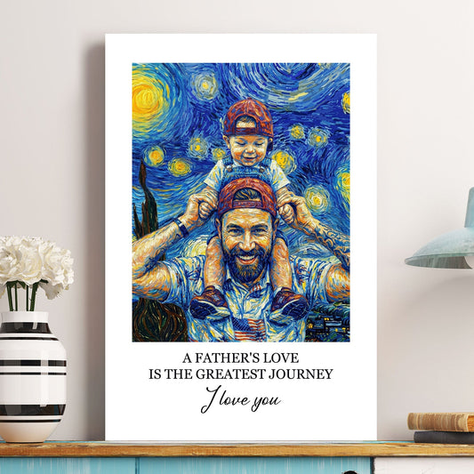 Custom Photo Van Gogh Art Father's Day Gift For Dad, Husband - Personalized Poster