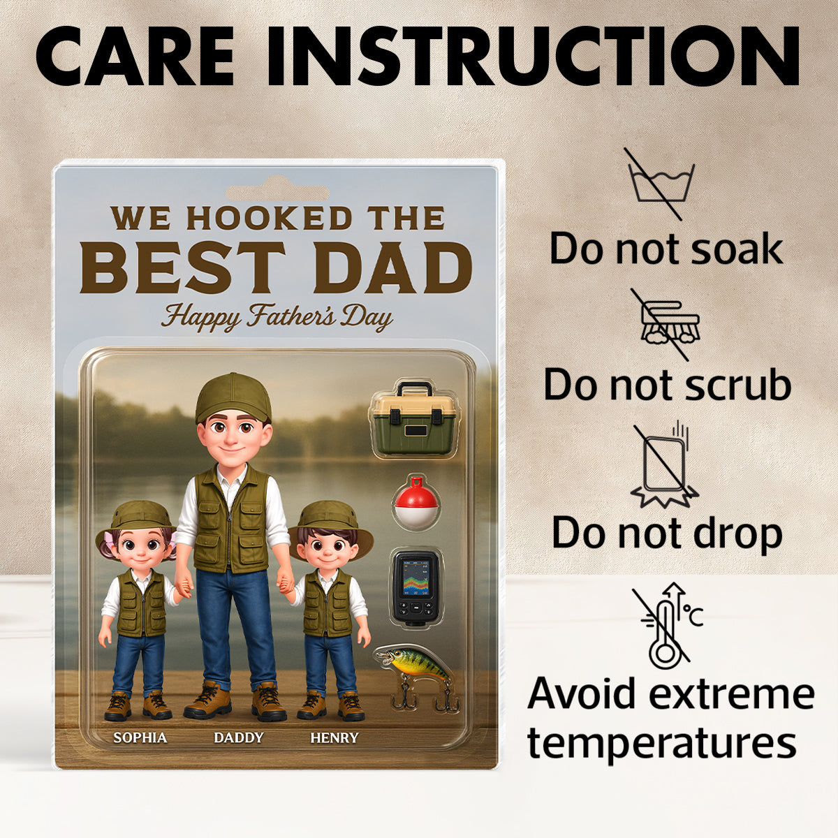 Fishing We Hooked The Best Dad - Personalized Acrylic Block Plaque - Gift For Dad