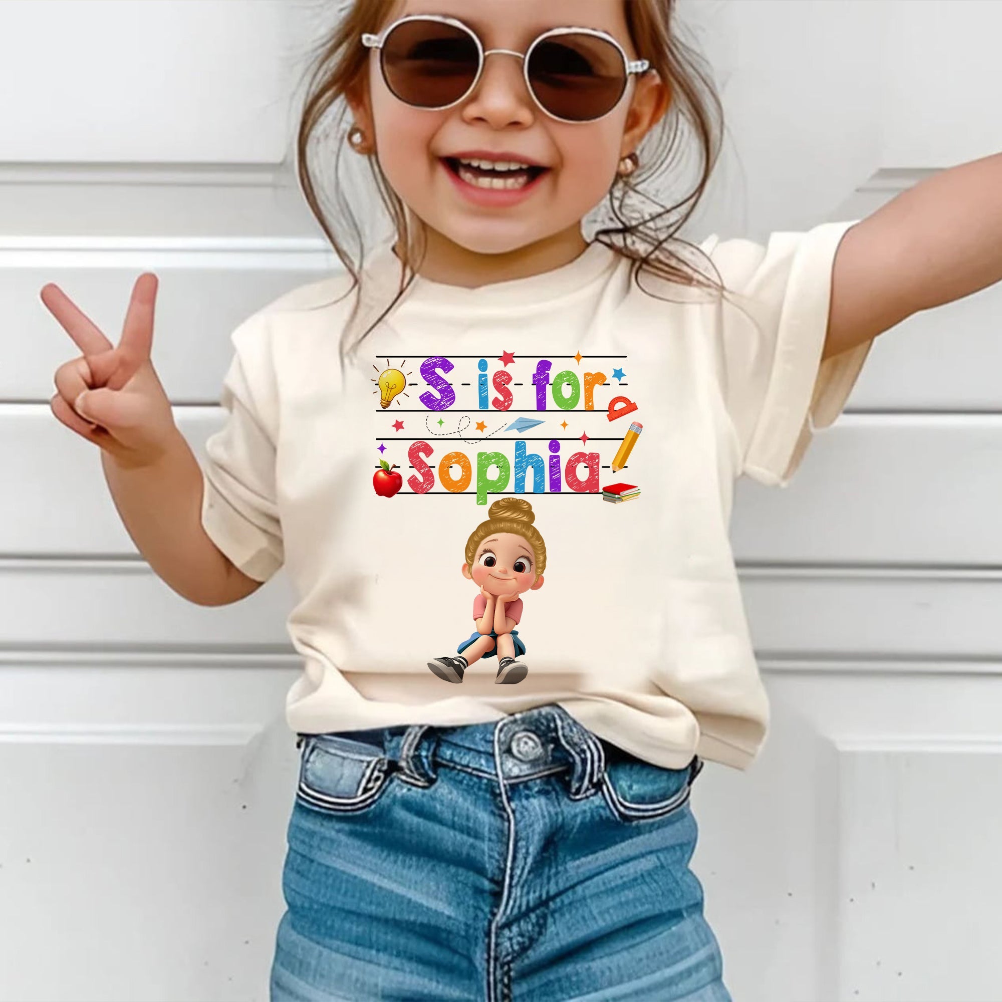 Custom Name Back To School Kids Shirt, Personalized Alphabet Kids Shirt