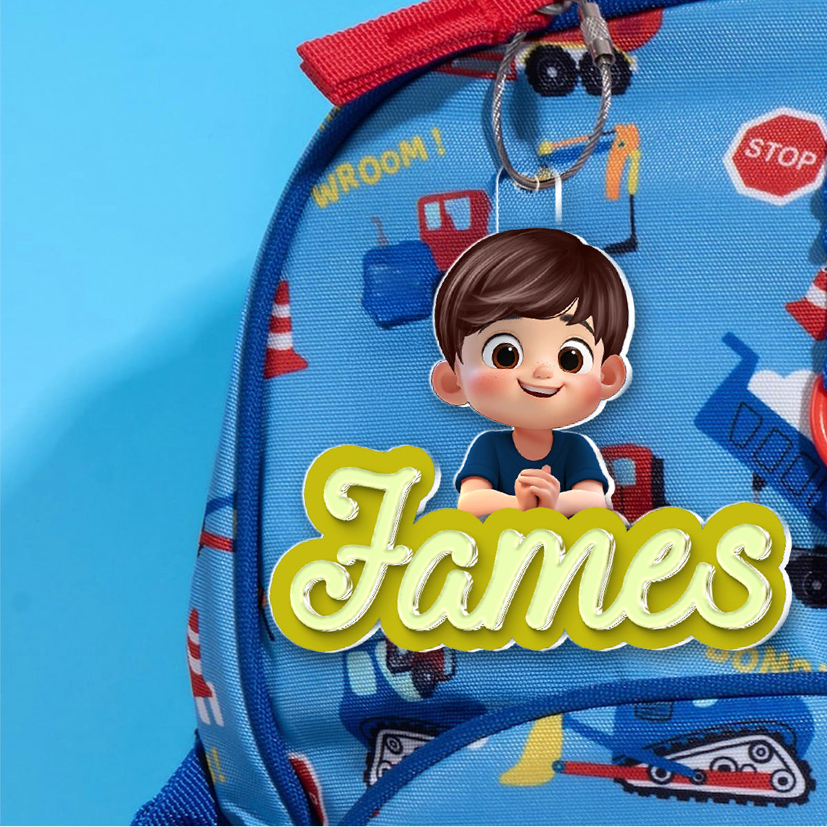 Name Tag for Backpack, Lunch Bag, Pencil Bag, Personalized Gift for Kids Boys Girls, Back to School Name Tag