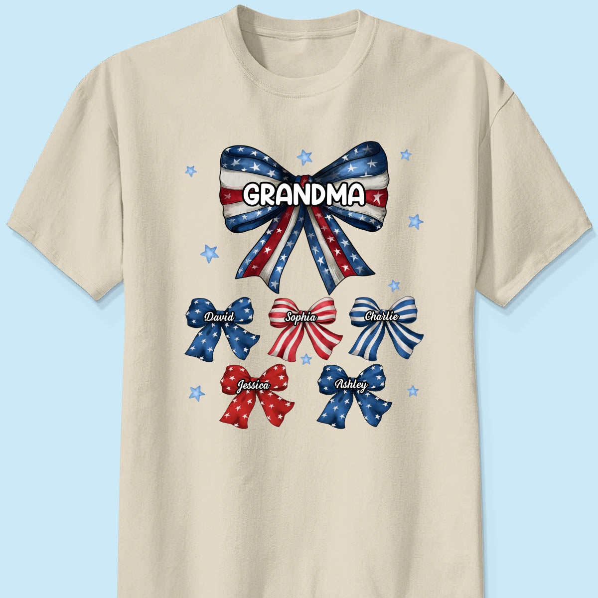 Coquette American Grandma Bow 4th Of July Independence Day Personalized Shirt