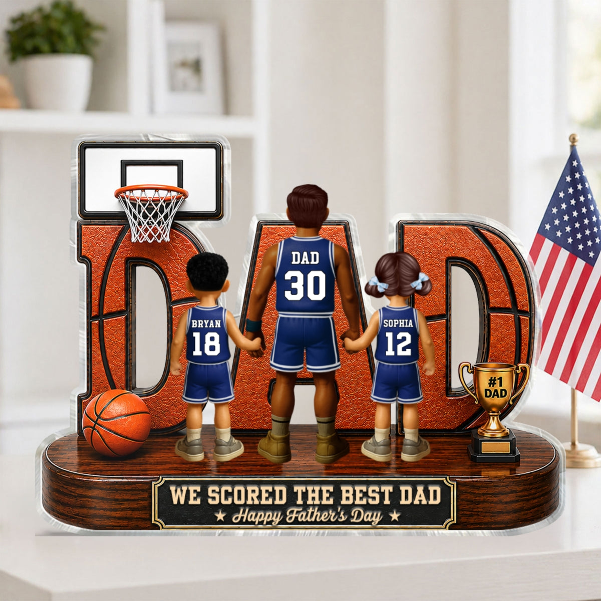Basketball Dad Legend You Are Our MVP - Personalized Acrylic Block Plaque - Gift For Dad, Husband, Basketball Fans
