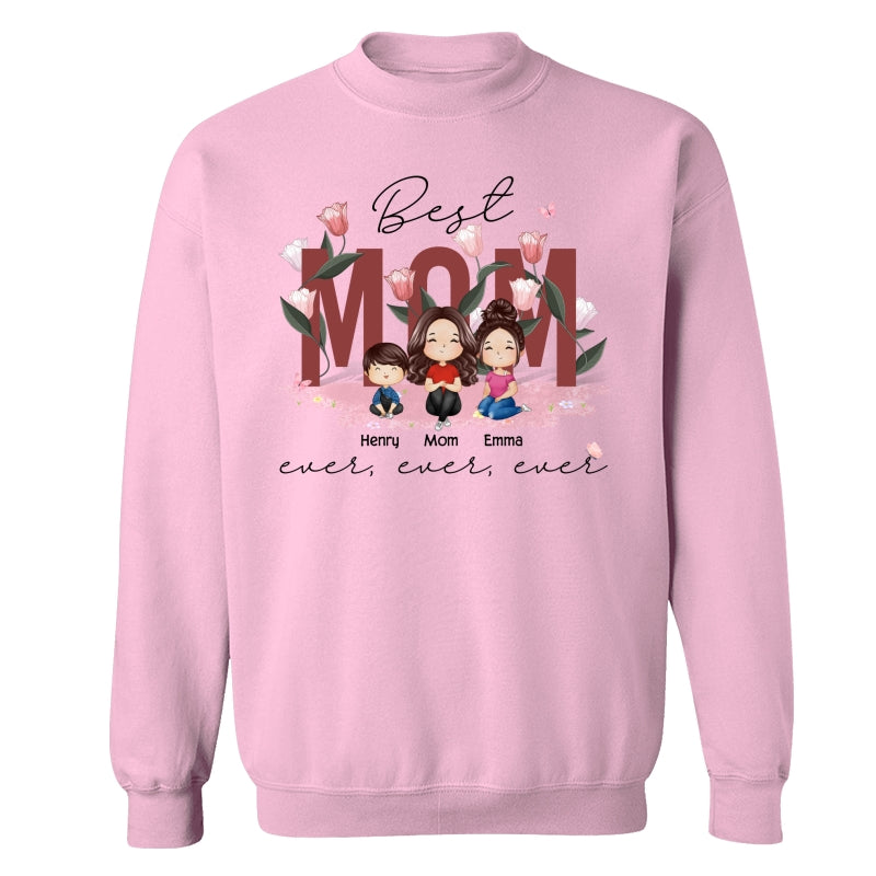 Best Mom Ever Ever Ever Flower Garden Doll Watercolor Personalized Shirt