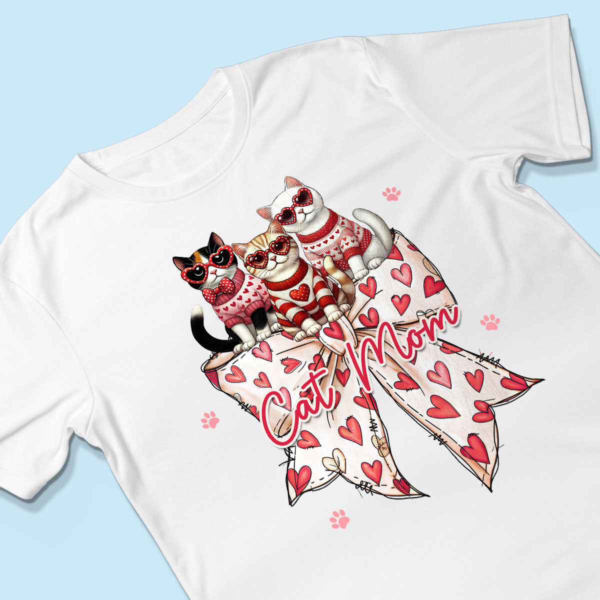 Coquette Bow Cat Personalized Shirt, Gift for Cat Moms