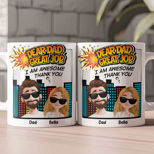 Father's Day Gifts, Dad, Great Job - Thank You - Personalized Mug