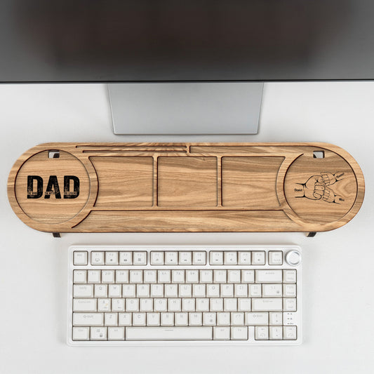 Father's Day Gifts, Dad The Man The Myth The Legend - Personalized Wood Desk Organizer