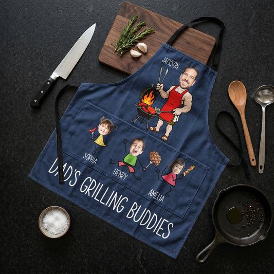 Dad's Grilling Buddies Father's Day Gift For Dad, Husband - Personalized Apron