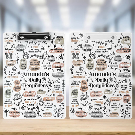 Daily Reminders Office Funny Gift For Coworkers Boss - Personalized Acrylic Clipboard