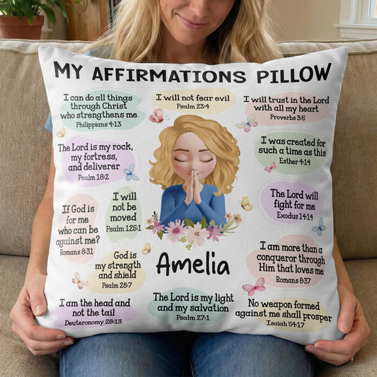 Daily Affirmation Pillow Gift For Her - Personalized Pillow (Insert Included)