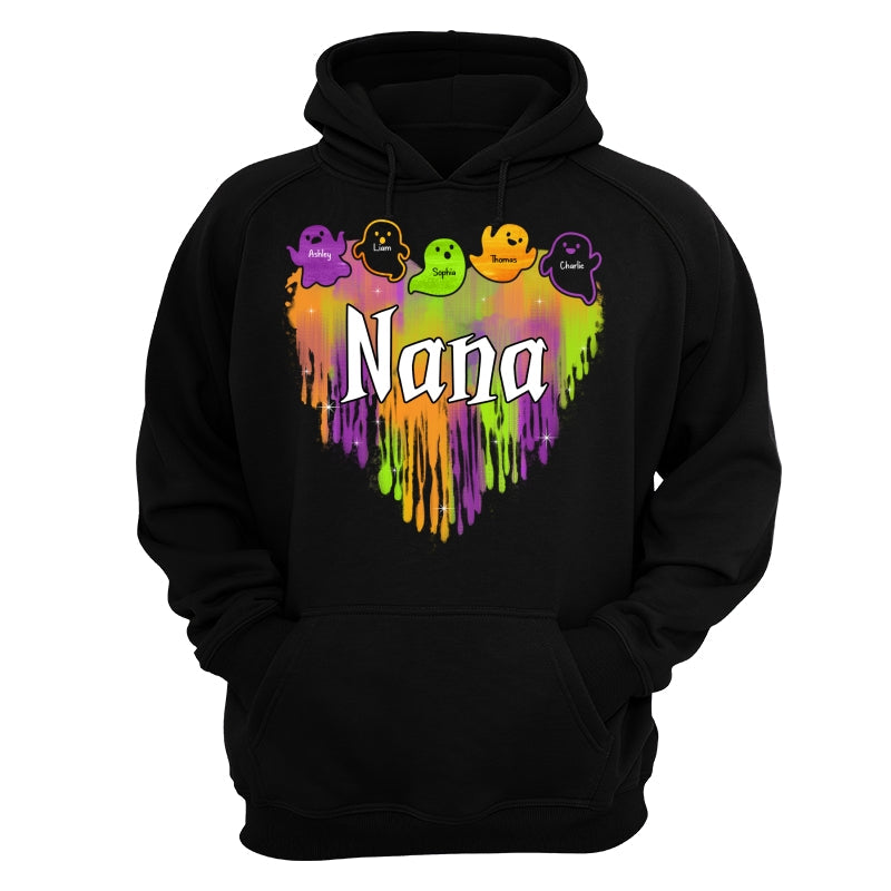 Halloween Grandma Melting Heart Boo Grandkids Names Personalized Shirt