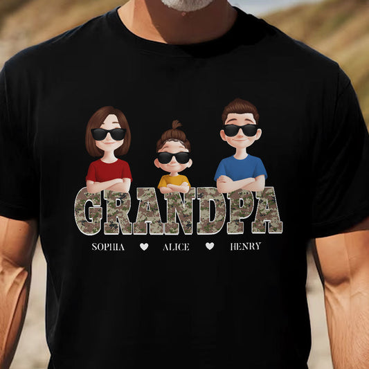 Father's Day Gifts, Digital Camouflage Pattern Grandpa - Personalized Shirt