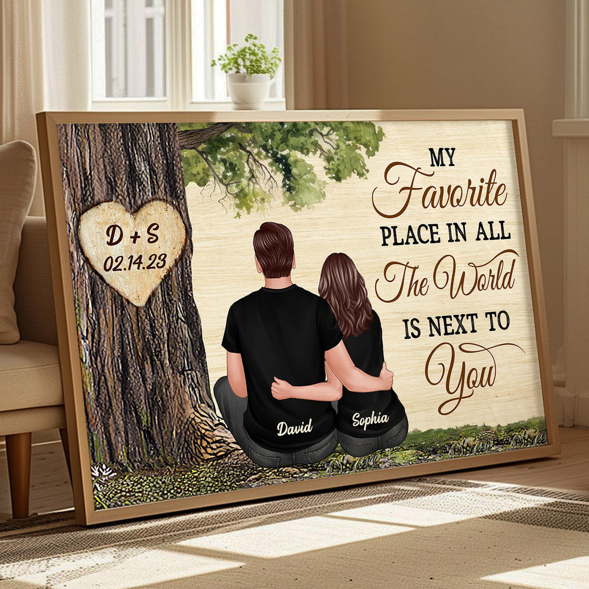 Personalized Couple Poster, Favorite Place Is Next To You, Gift, Anniversary Gift for Couples, for Him, for Her