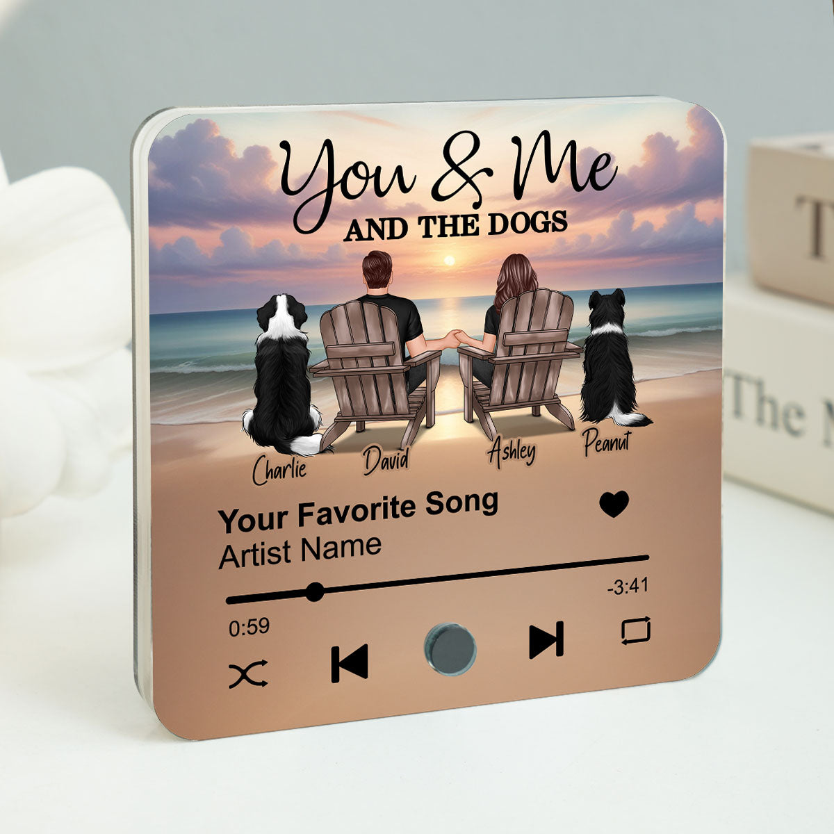 Couple You Me And The Dogs Cats Personalized Music Fridge Magnet, Heartfelt 2025 Gift For Couple, Dog Lovers, Cat Lovers, Pet Lovers