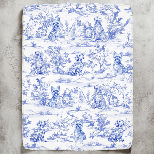 Dog Custom Breeds Toile De Jouy French Style - Personalized Blanket