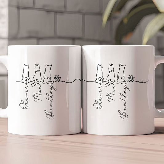 Dog Line Art Gift For Dog Lovers - Personalized Mug