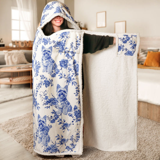 Dog Lover - Toile De Jouy Version - Personalized Wearable Blanket Hoodie