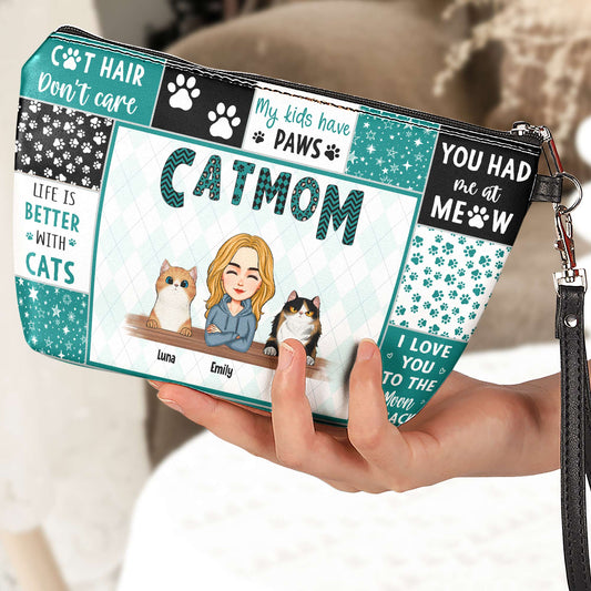 Dog Mom Cat Mom - Vintage Version - Personalized Cosmetic Bag