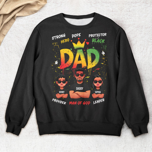 Father's Day Gifts, Dope Black Dad Hero - Cute Kids New Version - Personalized Shirt