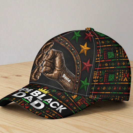 Dope Black Dad - With Fist Bumps, Father's Day Gifts For Proud Dad - Personalized Cap