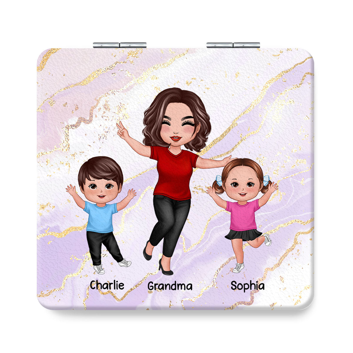 Best Grandma Mom Ever Personalized Square Compact Mirror
