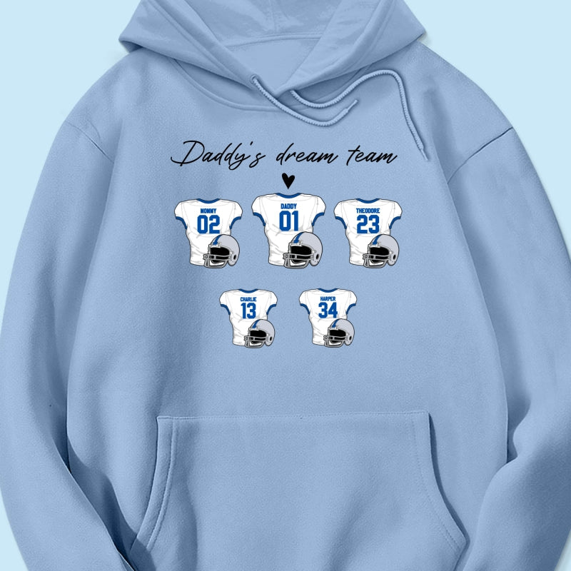 Daddy‘s Dream Team American Football Father‘s Day Gift For Dad Husband Personalized Shirt