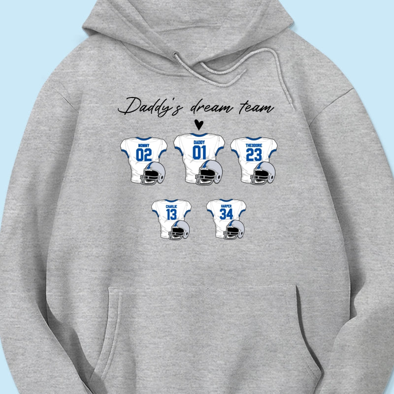 Daddy‘s Dream Team American Football Father‘s Day Gift For Dad Husband Personalized Shirt