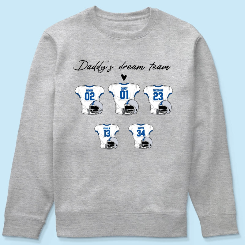 Daddy‘s Dream Team American Football Father‘s Day Gift For Dad Husband Personalized Shirt