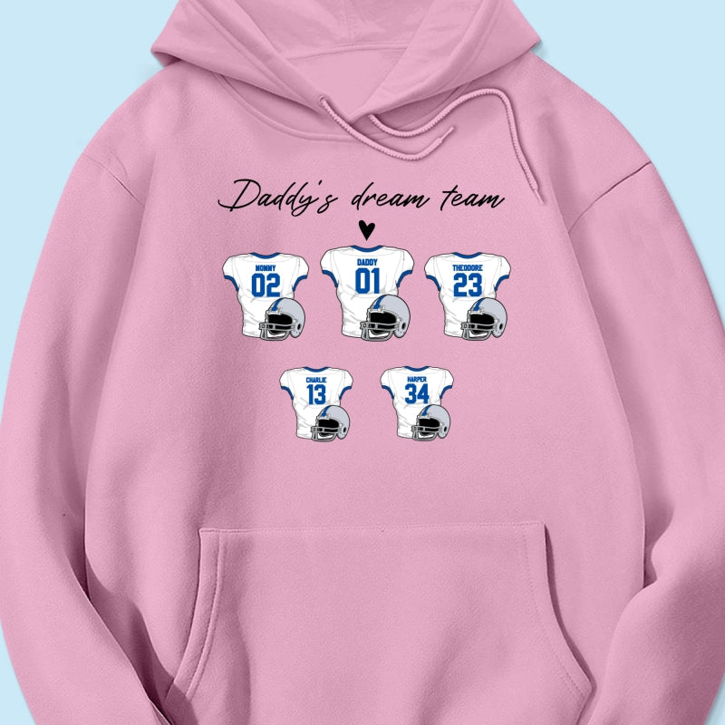 Daddy‘s Dream Team American Football Father‘s Day Gift For Dad Husband Personalized Shirt