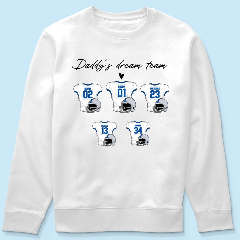 Daddy‘s Dream Team American Football Father‘s Day Gift For Dad Husband Personalized Shirt