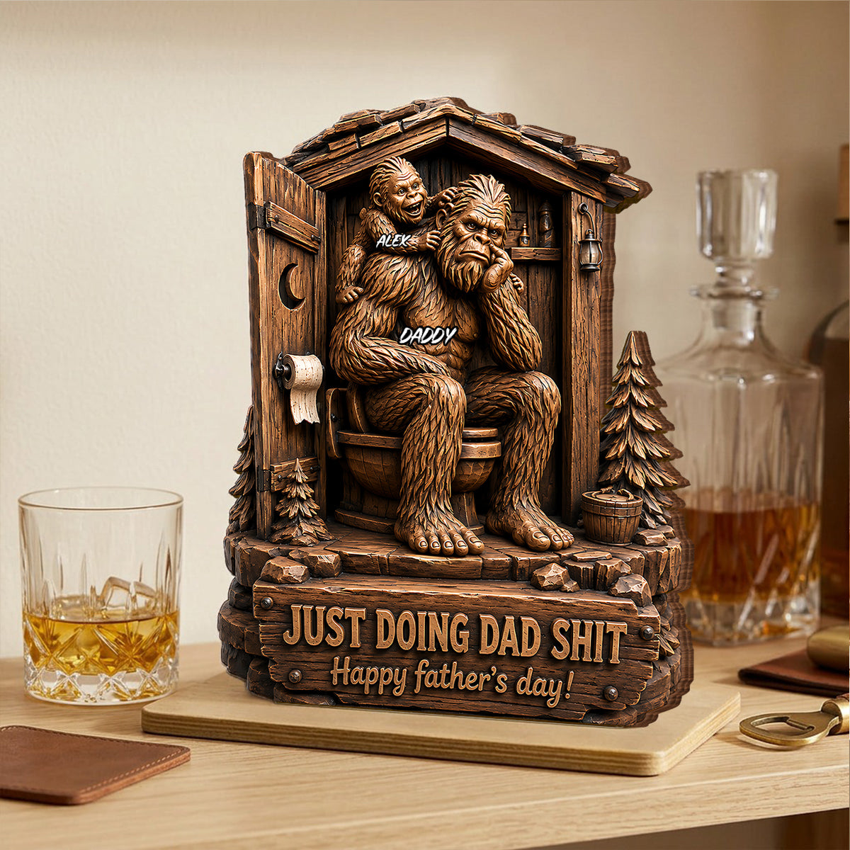Just Doing Dad Sh*t - Personalized 2-Layered Wooden Plaque - Gift for Dad, Husband