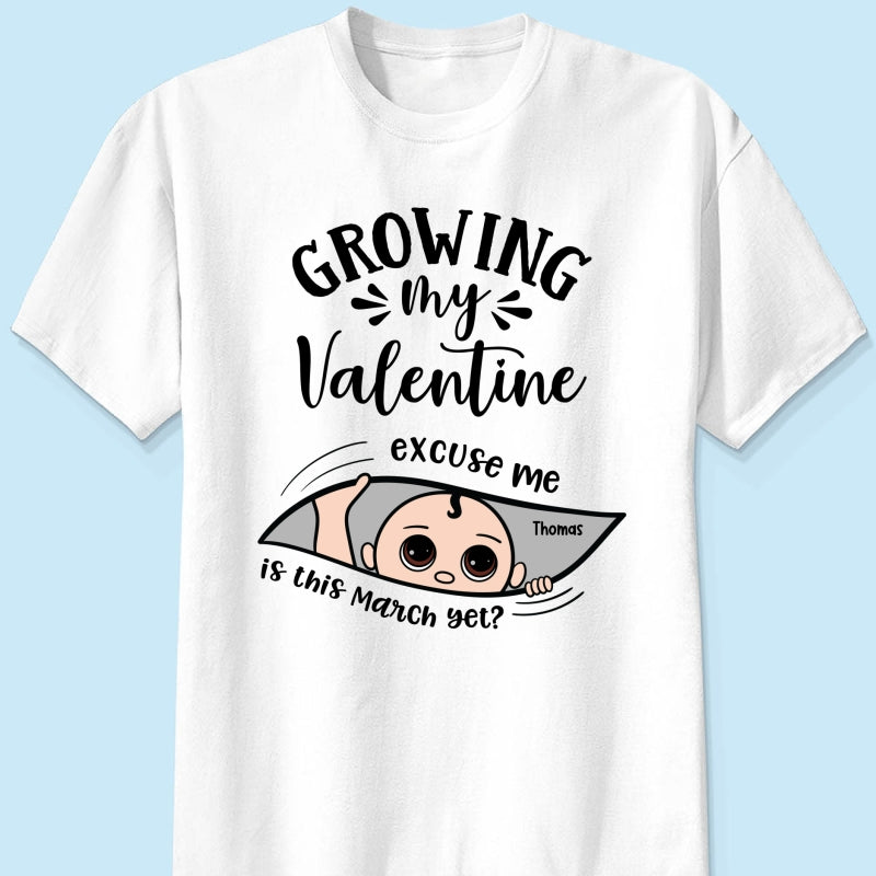 Growing My Cute Baby Excuse Me Is It Yet Personalized Shirt, Gift For Expecting Mom, Pregnancy Announcement, Baby Reveal