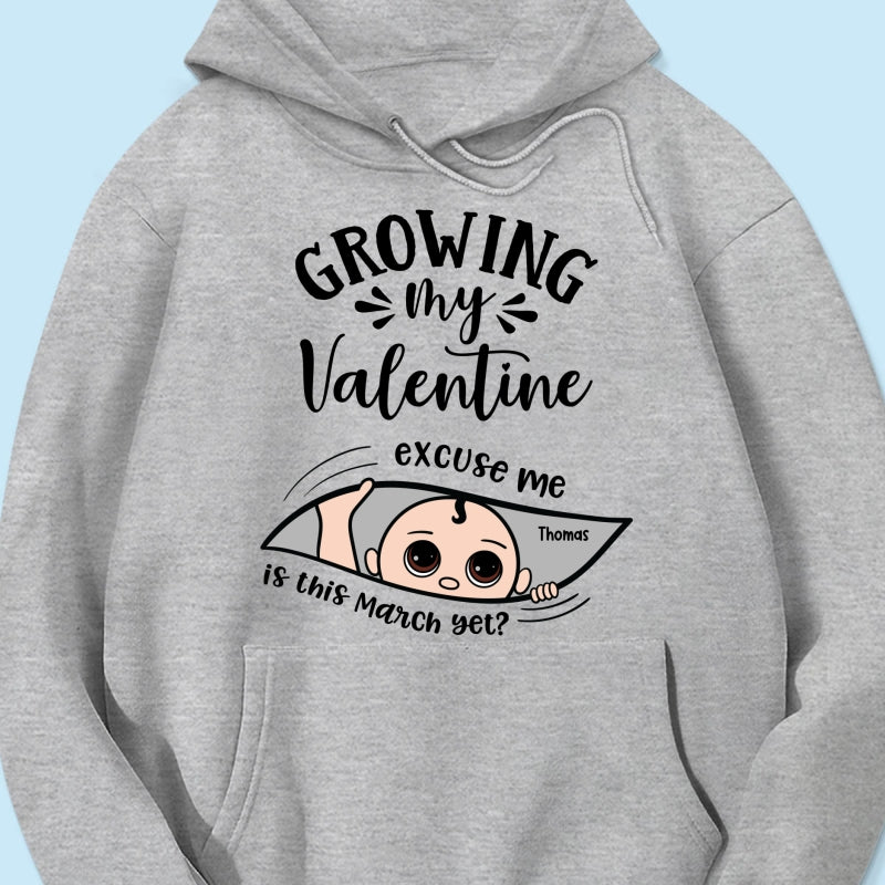Growing My Cute Baby Excuse Me Is It Yet Personalized Shirt, Gift For Expecting Mom, Pregnancy Announcement, Baby Reveal