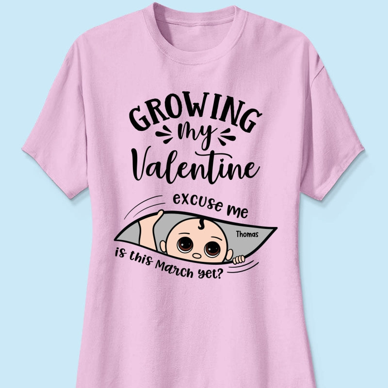 Growing My Cute Baby Excuse Me Is It Yet Personalized Shirt, Gift For Expecting Mom, Pregnancy Announcement, Baby Reveal