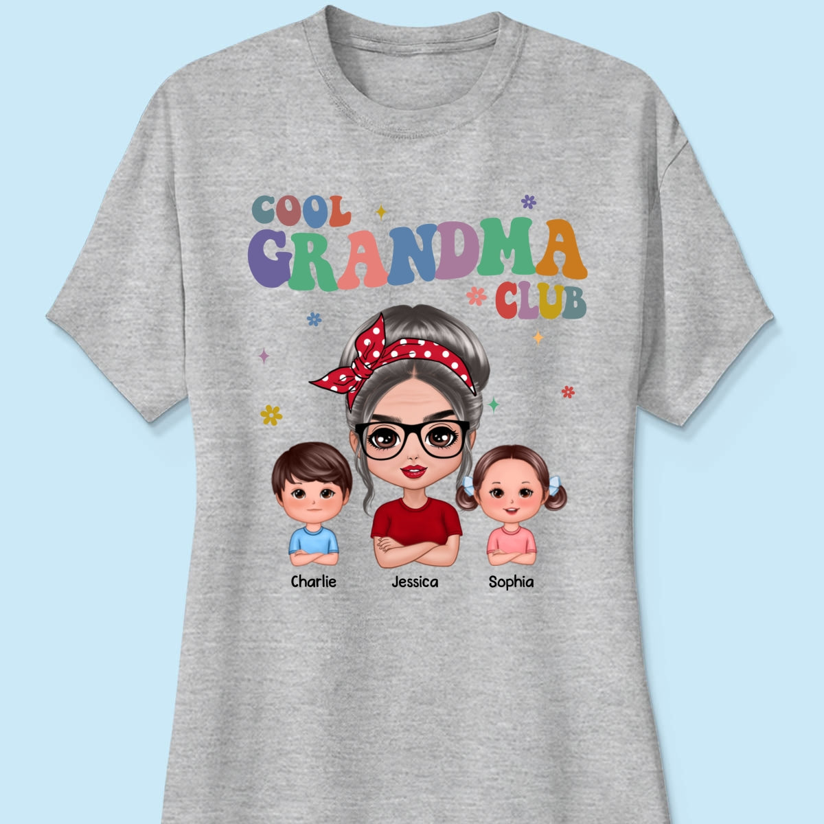 Cool Grandma Club Grandma And Grandkids Personalized Shirt