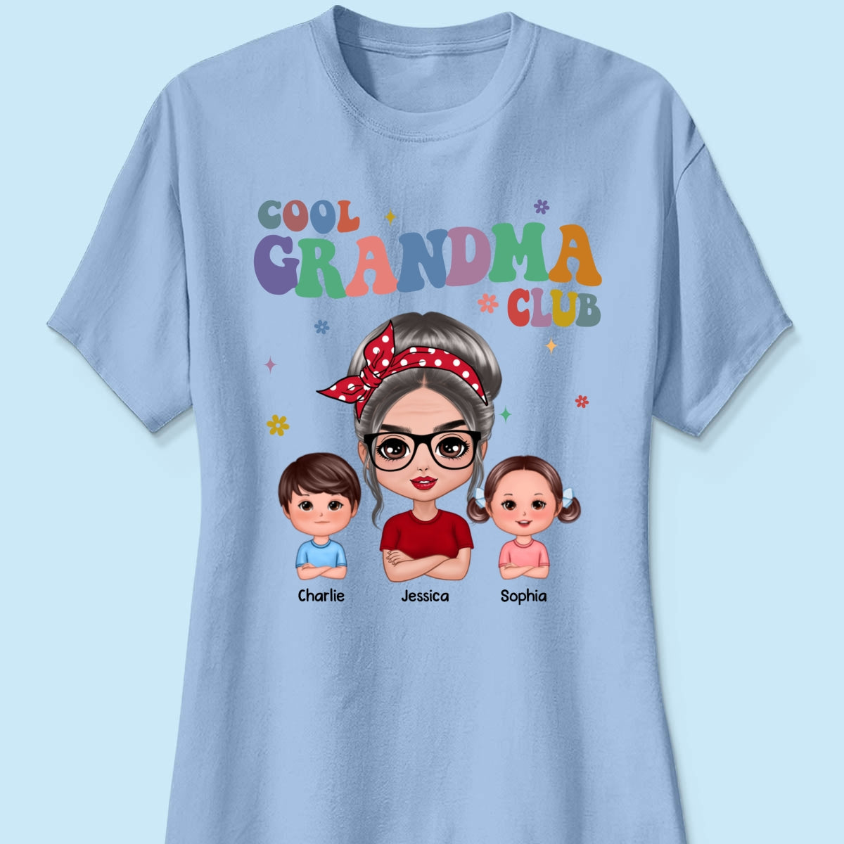 Cool Grandma Club Grandma And Grandkids Personalized Shirt