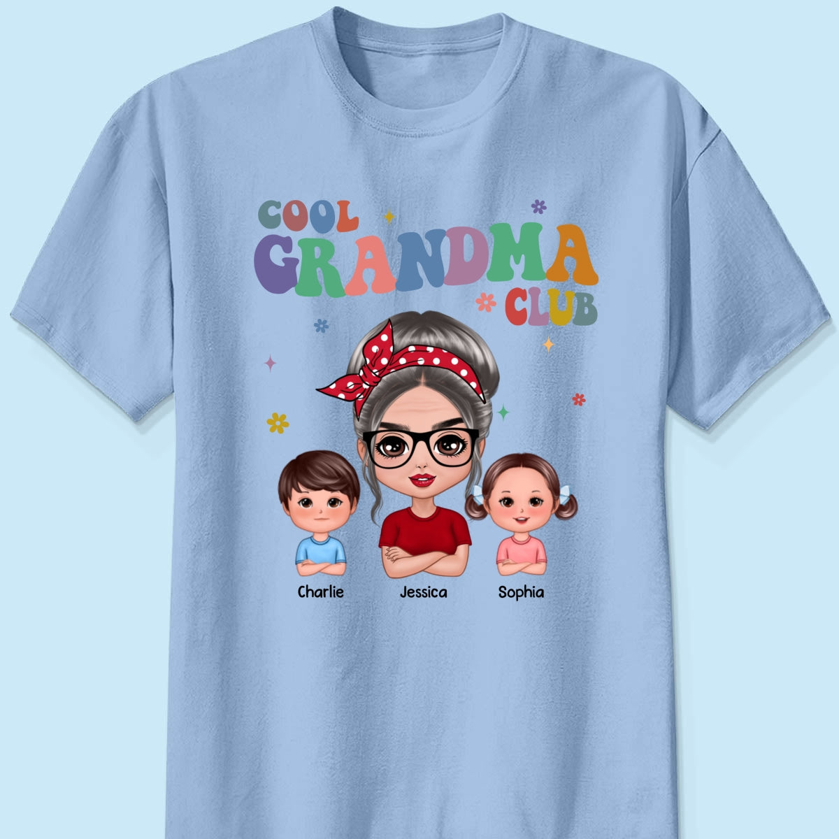 Cool Grandma Club Grandma And Grandkids Personalized Shirt