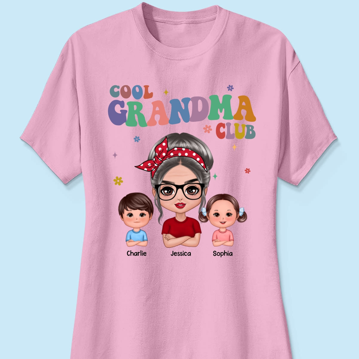 Cool Grandma Club Grandma And Grandkids Personalized Shirt