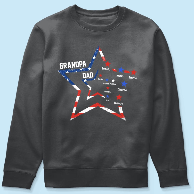 4th of July Dad Papa Grandpa Stars In Star Personalized Shirt