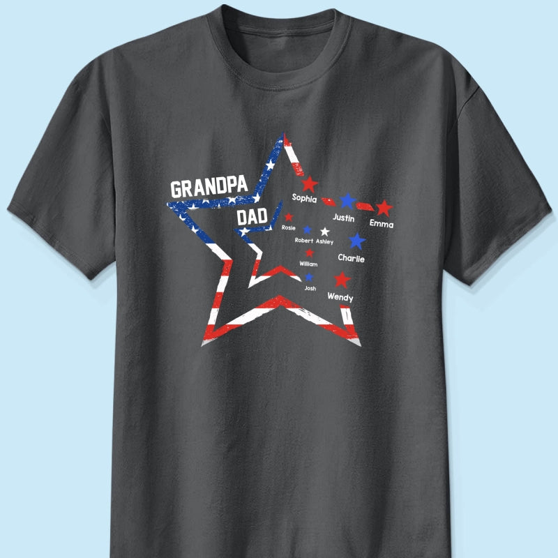 4th of July Dad Papa Grandpa Stars In Star Personalized Shirt