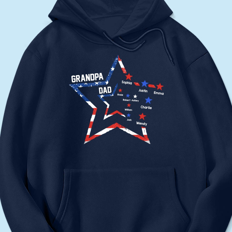 4th of July Dad Papa Grandpa Stars In Star Personalized Shirt