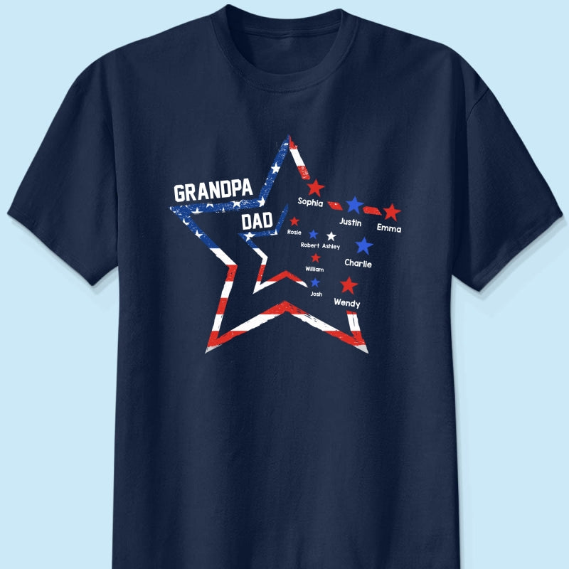 4th of July Dad Papa Grandpa Stars In Star Personalized Shirt