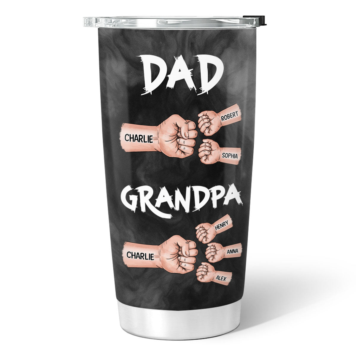 Dad Grandpa Fist Bump Personalized Tumbler, Gift For Dad, Grandpa