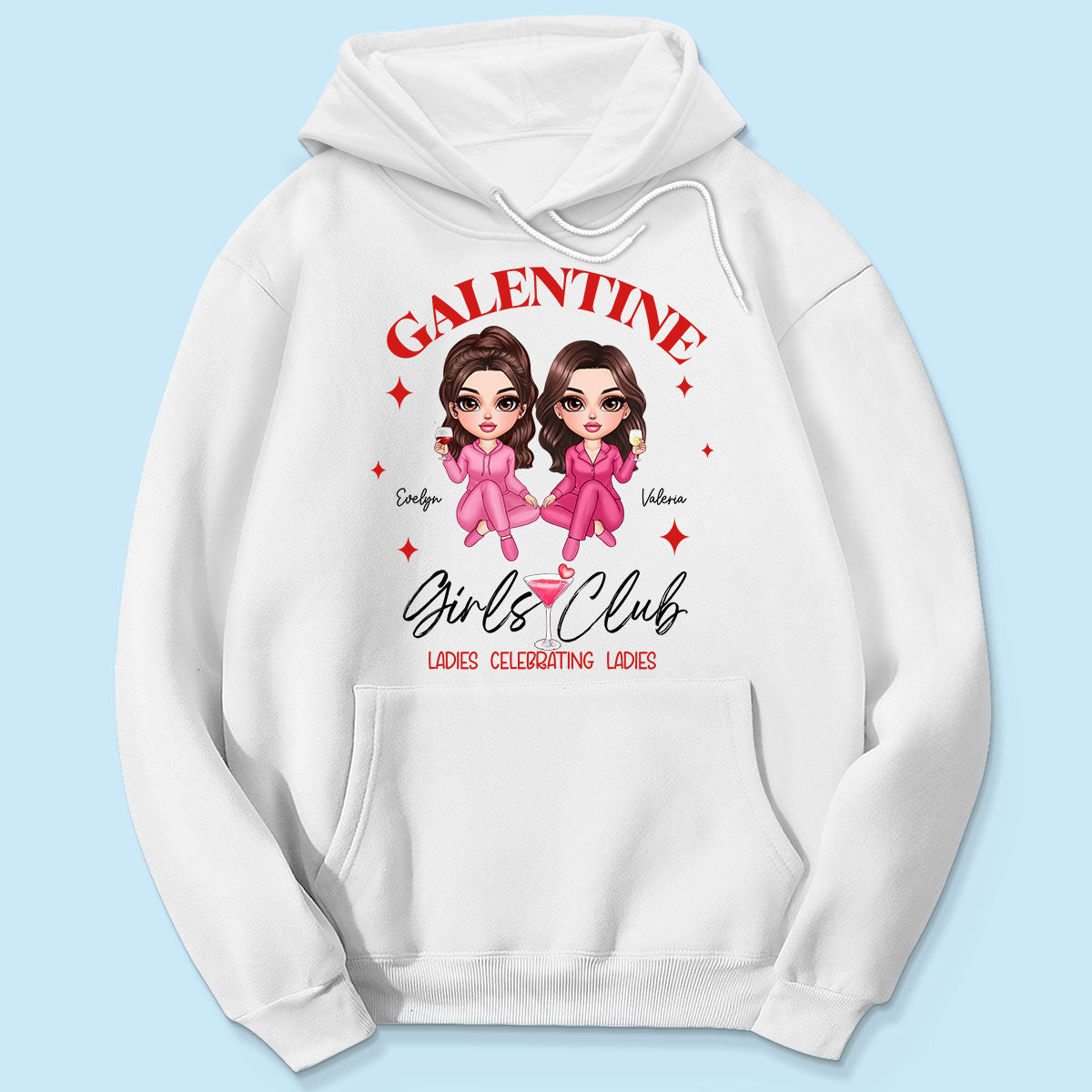 Galentine Girls Club Pajamas Girls Personalized Shirt, Shirt, Social Club, Besties Gift