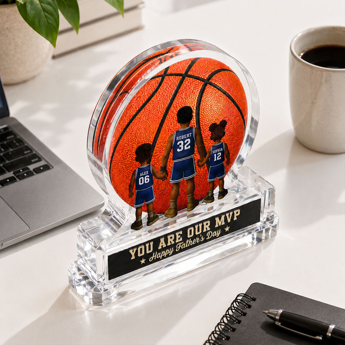 Basketball No 1 Dad Legend You Are Our MVP - Personalized Acrylic Block Plaque - Gift For Dad, Husband, Basketball Fans