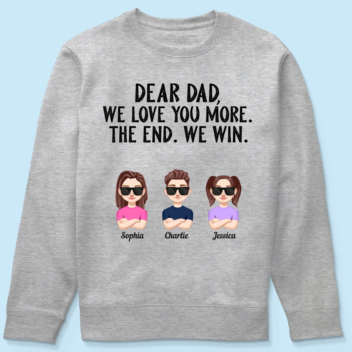 Dear Dad We Love You More Vector Kids Funny Father‘s Day Gift Personalized Shirt