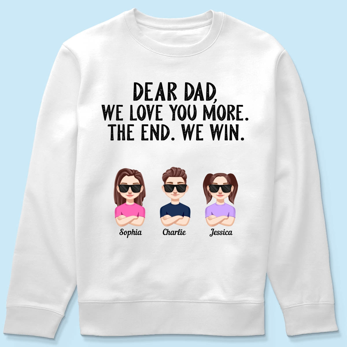 Dear Dad We Love You More Vector Kids Funny Father‘s Day Gift Personalized Shirt