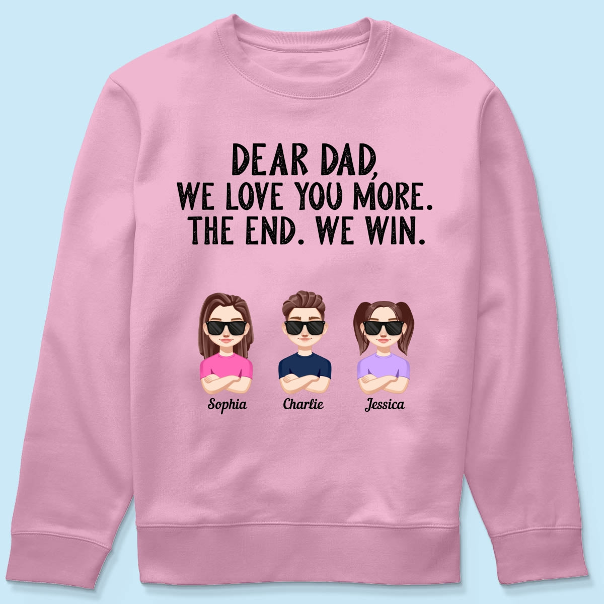Dear Dad We Love You More Vector Kids Funny Father‘s Day Gift Personalized Shirt