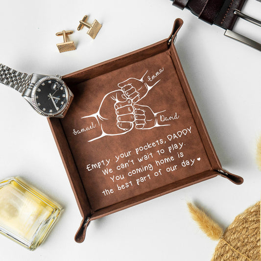 Father's Day Gifts, Empty Your Pockets, Dad We Can't Wait To Play - Personalized Valet Tray